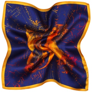 Silk Zodiac Aries Pocket Square, 30x30cm
