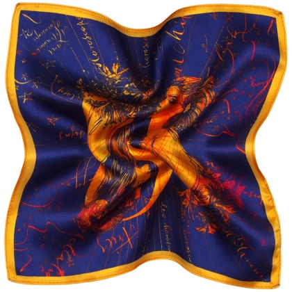 Jedwabna Poszetka Zodiak Baran, 30x30cm