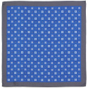 Jedwabna poszetka ze wzorem, szaro-niebieska 30x30 cm