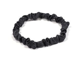 Silk headband thin crinkled graphite