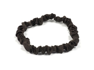 Silk headband thin crinkled brown
