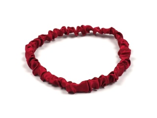 Silk headband thin ruffled red
