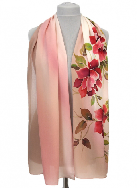 SZ-376 Hand Painted Silk Scarf, 170x45cm(1)