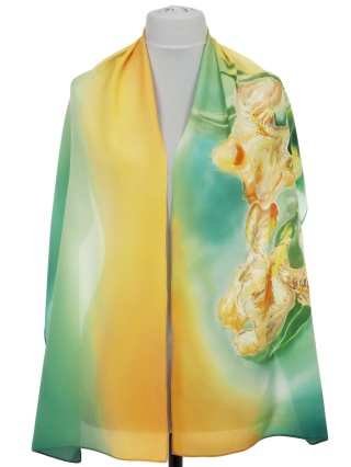 Szal jedwabny, ręcznie malowany, 170x45 cm SZ-718