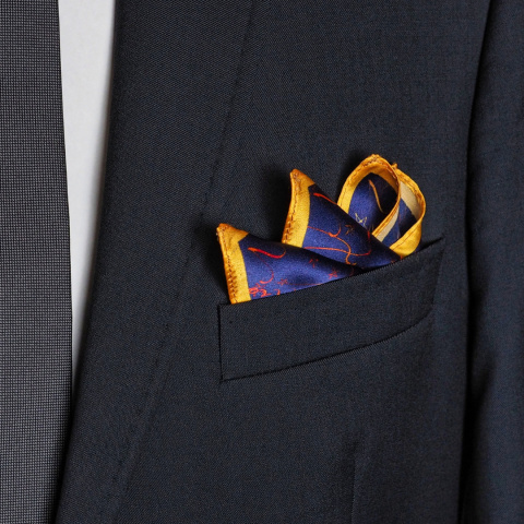 Silk Zodiac Pocket Square Pisces, 30x30cm