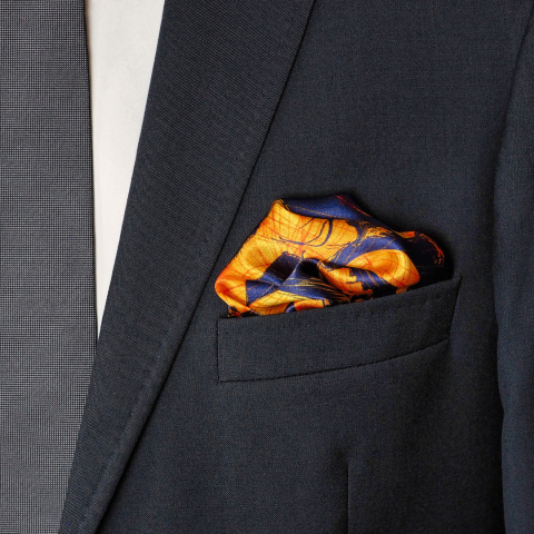 Silk Pocket Square Zodiac Libra, 30x30cm