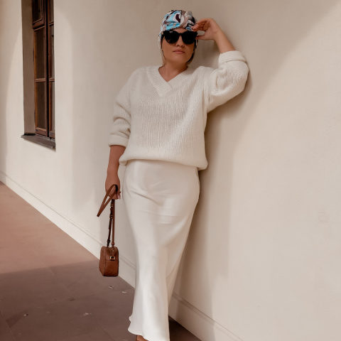 Turban na głowę – Beżowa abstrakcja TP-001