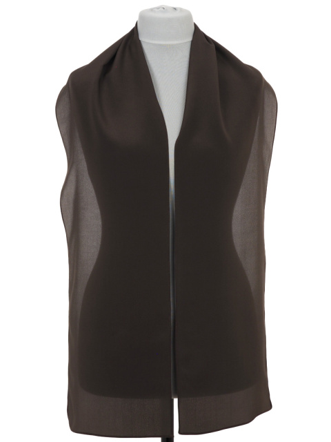 Ecru Crepe Silk Scarf, 180x45cm