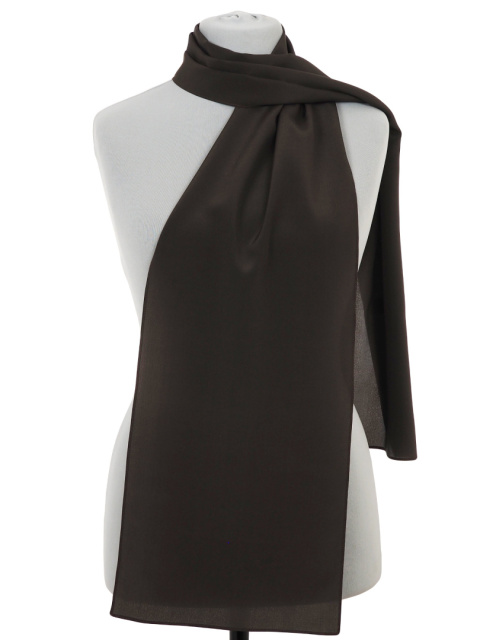 Ecru Crepe Silk Scarf, 180x45cm