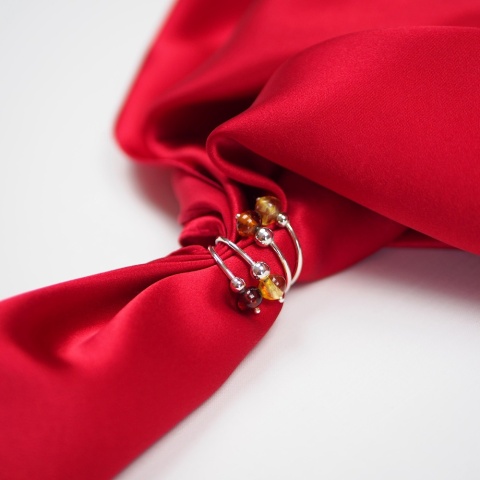 Red silk satin scarf, 70x70cm AS7-001
