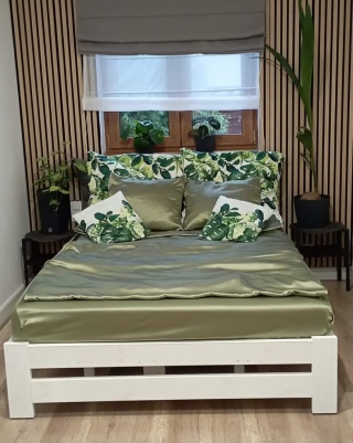 Jedwabna poszewka na kołdrę 200x220 cm z suwakiem satynowa oliwkowa