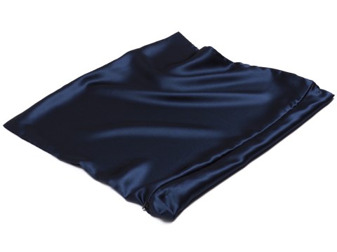 Jedwabna poszewka na poduszkę z satyny granatowa 40x40 cm jasiek