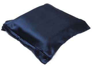 Jedwabna poszewka na poduszkę z satyny granatowa 50x60 cm