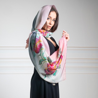 Szal jedwabny, ręcznie malowany 170x45 cm SZ-361