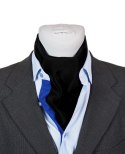 Men's silk neck scarf black, 67x67cm