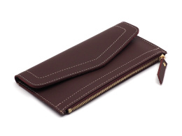 Women's wallet small clutch bag dark brown