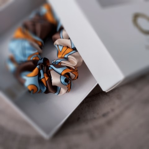 Gruba gumka do koka scrunchie Egzotyczna Łąka