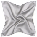 Gray single-color silk pocket square, 30x30 cm