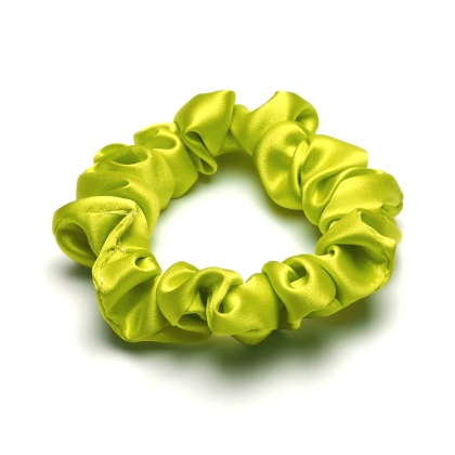 Satynowa gumka do włosów frotka scrunchie slim limonka
