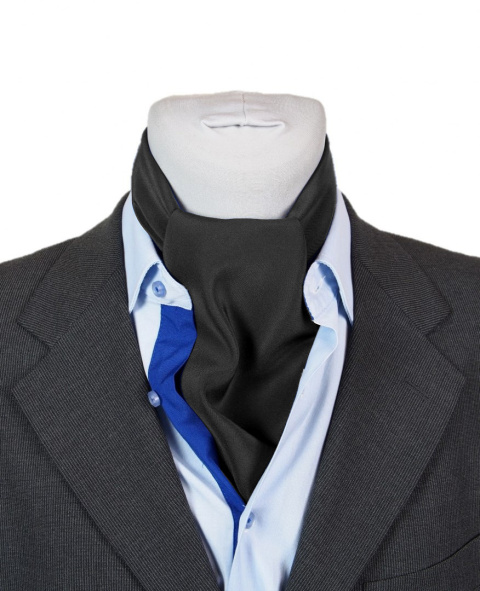 Men's silk neckscarf graphite, 67x67cm