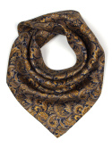 Silk men's scarf with a fashionable paisley pattern 60x60 cm