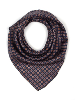 Men's silk scarf with a fashionable paisley pattern 60x60 cm