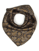 Silk men's scarf with a fashionable paisley pattern 60x60 cm
