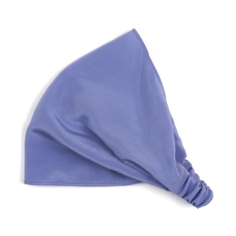 Women's purple silk headscarf with elastic band