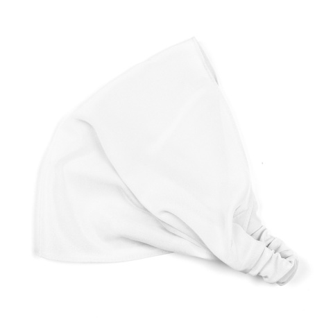 Jedwabna chustka na głowę z gumką damska biała