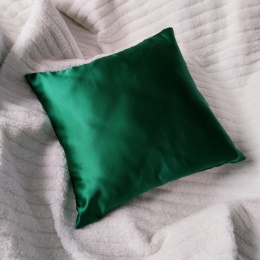 Silk pillowcase made of satin bottle green 40x40 cm jasiek