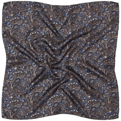 Men's silk scarf with a fashionable paisley pattern 60x60 cm Men's silk scarf with a fashionable paisley pattern 60x60 cm