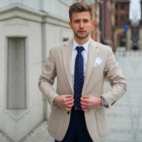 Silk tie Luma Milanówek - JACQUARD