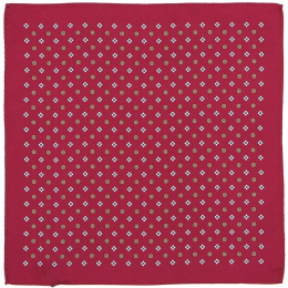 Silk suit pocket square with geometric pattern 30x30 cm