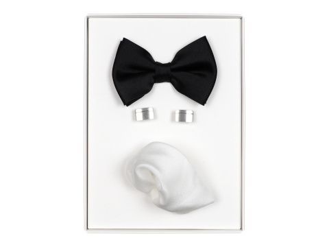 Black silk bow tie for suit