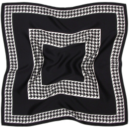 AD7-037 Silk scarf printed on both sides, houndstooth 70x70 cm
