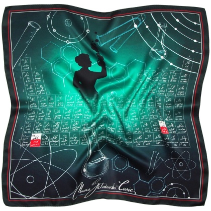 Silk scarf Maria Skłodowska-Curie 68x68 cm AD7-047