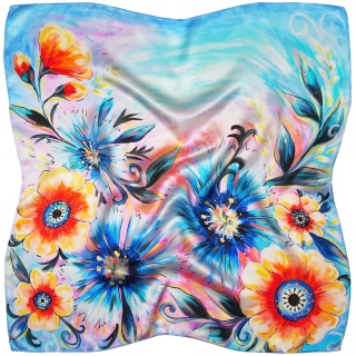 AD7-060 Silk scarf 100% printed oil painting 68x68cm