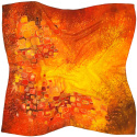 AM5-001 Abstract Hand-Painted Silk Scarf, 55x55cm