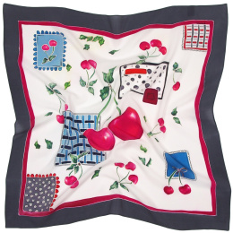 AM7-042 Silk Scarf Hand-Painted Patchwork, 70x70cm