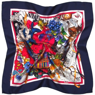 Silk scarf Fryderyk Chopin 68x68cm CH-102