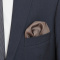 Elegant silk jacket pocket square, brown, 30x30 cm