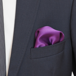 Purple, single-color silk pocket square, 30x30 cm