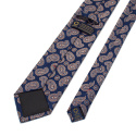 KR-003 Eksluzywny krawat męski z modnym wzorem paisley 100% jedwab