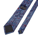 KR-004 Ekskluzywny krawat męski z modnym wzorem paisley 100% jedwab