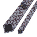 KR-005 Ekskluzywny krawat męski z modnym wzorem paisley 100% jedwab