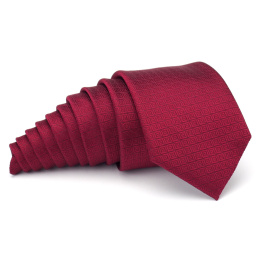 KR-013 Bordowy męski krawat do garnituru tkany żakardowy jedwabny