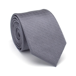 Gray silk jacquard tie KR-012
