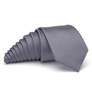 Gray silk jacquard tie KR-012