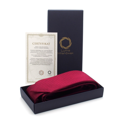 Burgundy Jacquard Silk Tie KR-013