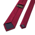 KR-013 Bordowy męski krawat do garnituru tkany żakardowy jedwabny